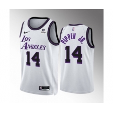 Men's Los Angeles Lakers #14 Scottie Pippen Jr. White City Edition Stitched Basketball Jersey