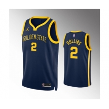 Men's Golden State Warriors #2 Ryan Rollins Navy Statement Edition Stitched Jersey