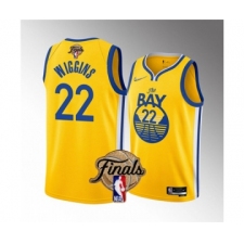 Men's Golden State Warriors #22 Andrew Wiggins 2022 Yellow NBA Finals Stitched Jersey