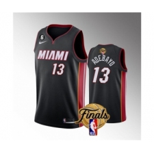 Men's Miami Heat #13 Bam Adebayo Black 2023 Finals Icon Edition With NO.6 Stitched Basketball Jersey