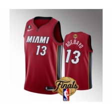 Men's Miami Heat #13 Bam Adebayo Red 2023 Finals Statement Edition With NO.6 Stitched Basketball Jersey