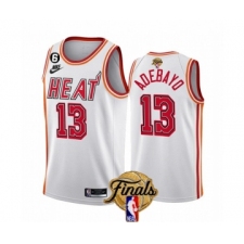 Men's Miami Heat #13 Bam Adebayo White 2023 Finals Classic Edition With NO.6 Stitched Basketball Jersey