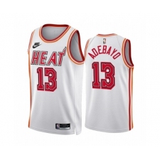 Men's Miami Heat #13 Bam Adebayo White Classic Edition Stitched Basketball Jersey
