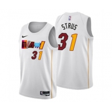 Men's Miami Heat #31 Max Strus 2022-23 White City Edition Stitched Jersey