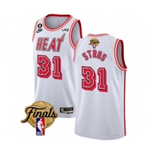 Men's Miami Heat #31 Max Strus White 2023 Finals Classic Edition With NO.6 Stitched Basketball Jersey