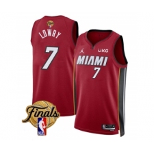 Men's Miami Heat #7 Kyle Lowry Red 2023 Finals Statement Edition Stitched Basketball Jersey