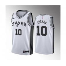 Men' San Antonio Spurs #10 Jeremy Sochan White Association Edition Stitched Jersey