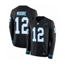 Men's Nike Carolina Panthers #12 DJ Moore Limited Black Therma Long Sleeve NFL Jersey