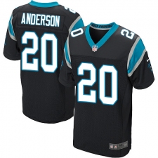 Men's Nike Carolina Panthers #20 C.J. Anderson Elite Black Team Color NFL Jersey