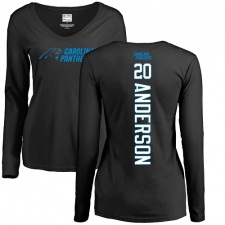 NFL Women's Nike Carolina Panthers #20 C.J. Anderson Black Backer Slim Fit Long Sleeve T-Shirt