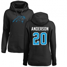 NFL Women's Nike Carolina Panthers #20 C.J. Anderson Black Name & Number Logo Pullover Hoodie