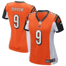 Women's Cincinnati Bengals #9 Joe Burrow Nike Orange 2020 NFL Draft First Round Pick Game Jersey.webp