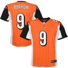 Youth Cincinnati Bengals #9 Joe Burrow Nike Orange 2020 NFL Draft First Round Pick Game Jersey.webp
