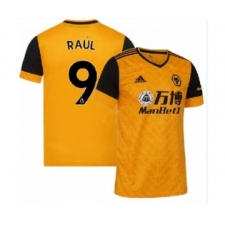 Men's Wolverhampton Wanderers FC #9 Raúl Jiménez Yellow Soccer Jersey