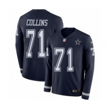 Youth Nike Dallas Cowboys #71 La'el Collins Limited Navy Blue Therma Long Sleeve NFL Jersey