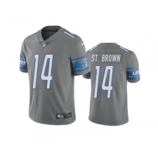 Men's Detroit Lions #14 mon-Ra St. Brown Gray Vapor Untouchable Limited Stitched Jersey