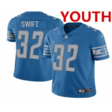 Youth Detroit Lions #32 DAndre Swift 2021 Blue Vapor Untouchable Limited Stitched Jersey
