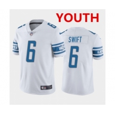 Youth Detroit Lions #6 D'Andre Swift White Vapor Untouchable Limited Stitched Jersey