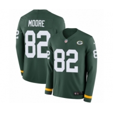 Youth Nike Green Bay Packers #82 J'Mon Moore Limited Green Therma Long Sleeve NFL Jersey