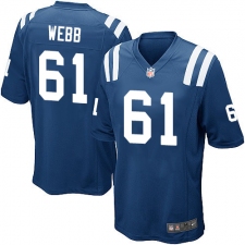Men's Nike Indianapolis Colts #61 JMarcus Webb Game Royal Blue Team Color NFL Jersey