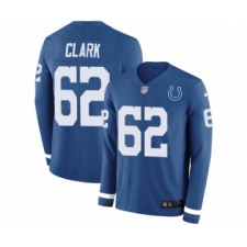 Men's Nike Indianapolis Colts #62 Le'Raven Clark Limited Blue Therma Long Sleeve NFL Jersey