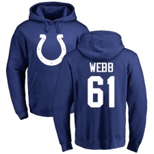 NFL Nike Indianapolis Colts #61 JMarcus Webb Royal Blue Name & Number Logo Pullover Hoodie