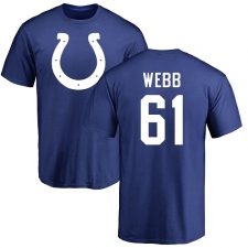 NFL Nike Indianapolis Colts #61 JMarcus Webb Royal Blue Name & Number Logo T-Shirt