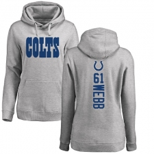 NFL Women's Nike Indianapolis Colts #61 JMarcus Webb Ash Backer Pullover Hoodie