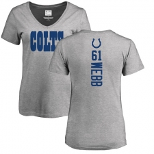 NFL Women's Nike Indianapolis Colts #61 JMarcus Webb Ash Backer T-Shirt