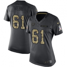 Women's Nike Indianapolis Colts #61 JMarcus Webb Limited Black 2016 Salute to Service NFL Jersey