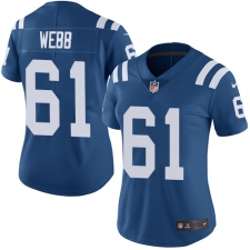 Women's Nike Indianapolis Colts #61 JMarcus Webb Royal Blue Team Color Vapor Untouchable Limited Player NFL Jersey