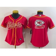 Youth Kansas City Chiefs Red Team Big Logo With Patch Cool Base Stitched Baseball Jersey