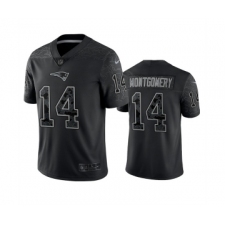 Men's New England Patriots #14 Ty Montgomery Black Reflective Limited Stitched Football Jersey