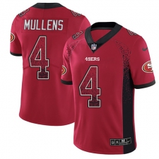 Men's Nike San Francisco 49ers #4 Nick Mullens Limited Red Rush Drift Fashion NFL Jersey