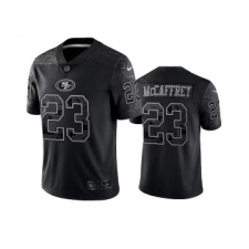 Men's San Francisco 49ers #23 Christian McCaffrey Black Reflective Limited Stitched Football Jersey