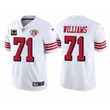 Men's San Francisco 49ers #71 Trent Williams White 75th Anniversary With C Patch Vapor Untouchable Limited Stitched Football Jersey