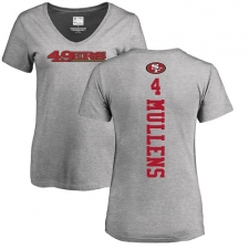 NFL Women's Nike San Francisco 49ers #4 Nick Mullens Ash Backer T-Shirt