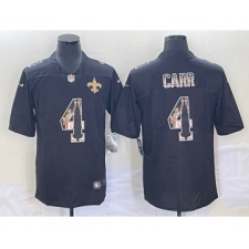 Men's New Orleans Saints #4 Derek Carr 2019 Black Statue Of Liberty Stitched NFL Nike Limited Jersey