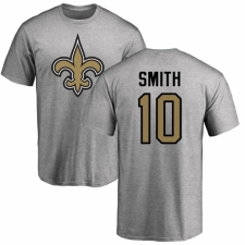 NFL Nike New Orleans Saints #10 Tre'Quan Smith Ash Name & Number Logo T-Shirt
