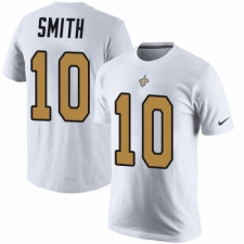 NFL Nike New Orleans Saints #10 Tre'Quan Smith White Rush Pride Name & Number T-Shirt