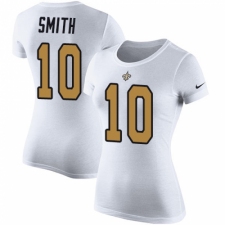 NFL Women's Nike New Orleans Saints #10 Tre'Quan Smith White Rush Pride Name & Number T-Shirt