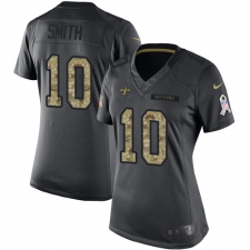 Women's Nike New Orleans Saints #10 Tre'Quan Smith Limited Black 2016 Salute to Service NFL Jersey