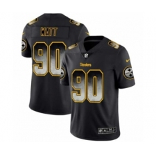 Men Pittsburgh Steelers #90 T.J. Watt Black Smoke Fashion Limited Jersey