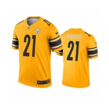Men's Pittsburgh Steelers #21 Tre Norwood Gold Inverted Legend Stitched Jersey