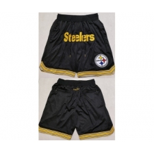 Men's Pittsburgh Steelers Black Shorts (Run Small)