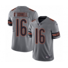 Men's Chicago Bears #16 Pat O'Donnell Limited Silver Inverted Legend Football Jersey