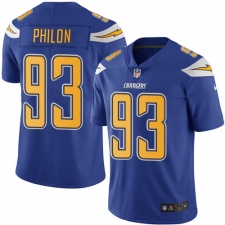 Men's Nike Los Angeles Chargers #93 Darius Philon Limited Electric Blue Rush Vapor Untouchable NFL Jersey