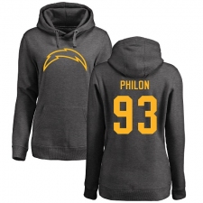 NFL Women's Nike Los Angeles Chargers #93 Darius Philon Ash One Color Pullover Hoodie