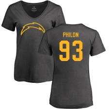 NFL Women's Nike Los Angeles Chargers #93 Darius Philon Ash One Color T-Shirt