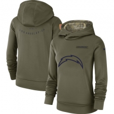 Women's Los Angeles Chargers Nike Olive Salute to Service Sideline Therma Performance Pullover Hoodie